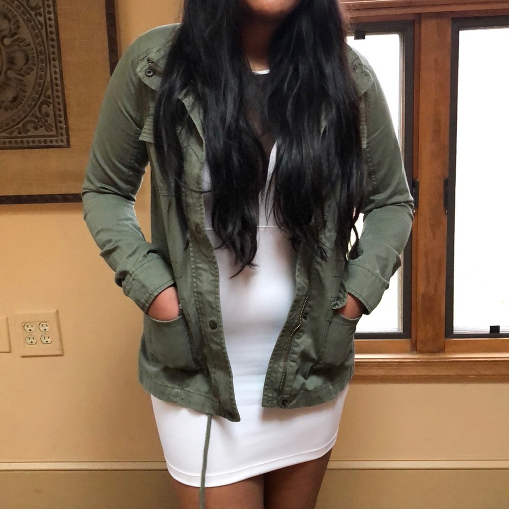 Navy Green Trench Coat